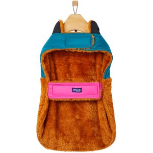 Frisco Medium Weight Retro Colorblock Mixed Media Dog & Cat Coat, Tan, Medium