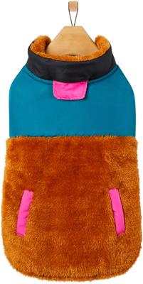 Show full view: Frisco Medium Weight Retro Colorblock Mixed Media Dog & Cat Coat, Tan, X-Large slide 3 of 9