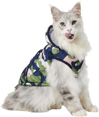 Show full view: Frisco Medium Weight Urban City Camo Printed Dog & Cat Hooded Coat, Medium slide 3 of 10