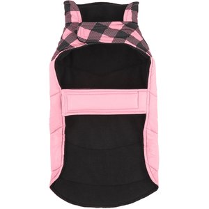 Frisco Mediumweight Boulder Plaid Insulated Dog & Cat Puffer Coat, Pink, X-Large
