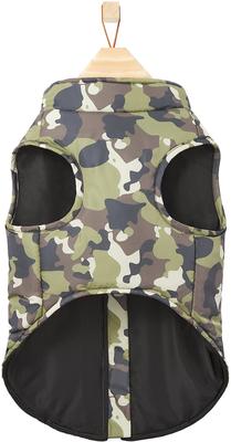 Show full view: Frisco Mediumweight Camo Print Insulated Dog & Cat Zippered Coat, Green, X-Large slide 4 of 7