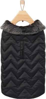Show full view: Frisco Mediumweight Chevron Insulated Quilted Dog & Cat Coat, Black, Medium slide 3 of 7