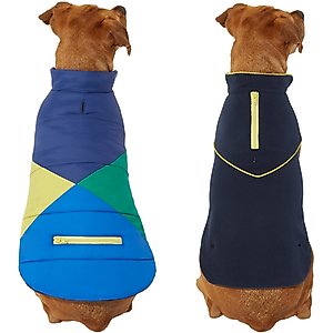 Frisco Mediumweight Colorblock 2-in-1 Dog & Cat Fleece Coat, Medium