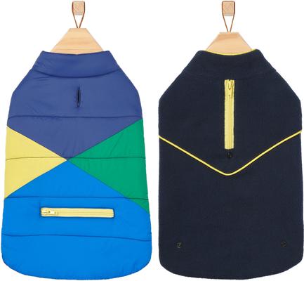 Show full view: Frisco Mediumweight Colorblock 2-in-1 Dog & Cat Fleece Coat, Medium slide 3 of 7