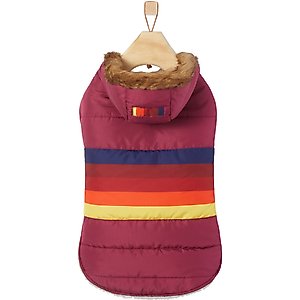 Frisco Mediumweight Colorblock Adventure Insulated Dog & Cat Parka, Red, Medium