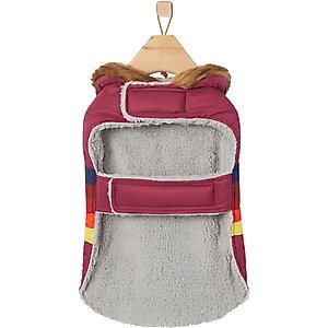 Frisco Mediumweight Colorblock Adventure Insulated Dog & Cat Parka, Red, Medium