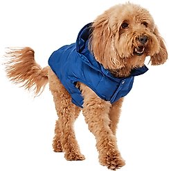 Frisco Mediumweight Quilted Dog & Cat Puffer with Removable Hood, Blue, Large