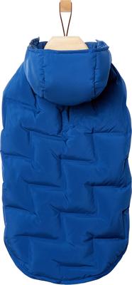 Show full view: Frisco Mediumweight Quilted Dog & Cat Puffer with Removable Hood, Blue, Medium slide 4 of 12