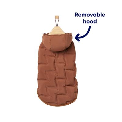 Show full view: Frisco Mediumweight Quilted Dog & Cat Puffer with Removable Hood, Brown, Large slide 4 of 12
