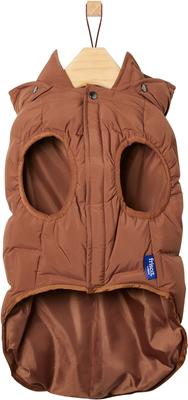 Show full view: Frisco Mediumweight Quilted Dog & Cat Puffer with Removable Hood, Brown, Large slide 5 of 12