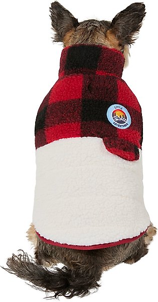 Frisco Mediumweight Red Plaid Insulated Dog & Cat Sherpa Coat