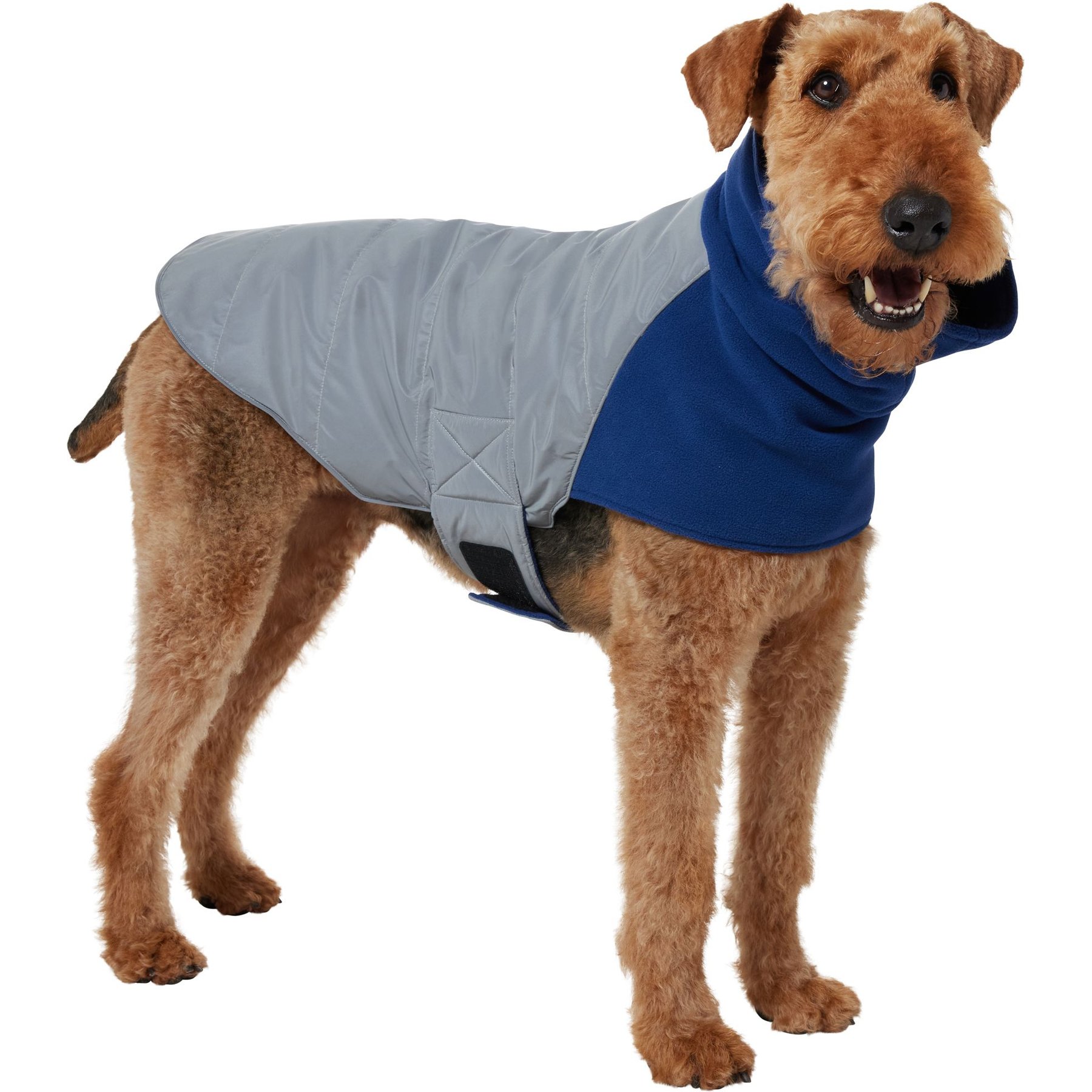 Frisco Mediumweight Reflective Fleece Lined Quilted Dog & Cat Coat, Gray, XX-Large