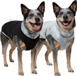 Frisco Mediumweight Reversible Two-Tone Fleece & Sherpa Dog & Cat Vest, Black, Large