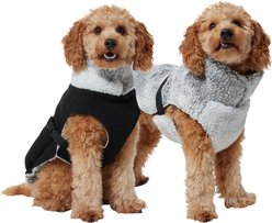 Frisco Mediumweight Reversible Two-Tone Fleece & Sherpa Dog & Cat Vest, Black, Medium