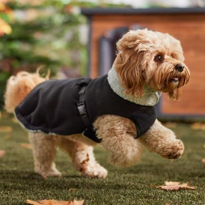 Show full view: Frisco Mediumweight Reversible Two-Tone Fleece & Sherpa Dog & Cat Vest, Black, Medium slide 8 of 11