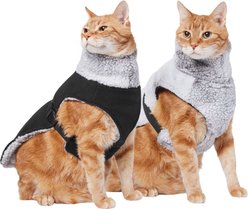 Frisco Mediumweight Reversible Two-Tone Fleece & Sherpa Dog & Cat Vest, Black, Small