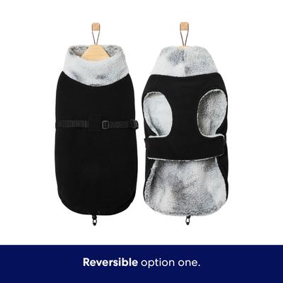 Show full view: Frisco Mediumweight Reversible Two-Tone Fleece & Sherpa Dog & Cat Vest, Black, Small slide 4 of 11