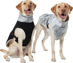 Frisco Mediumweight Reversible Two-Tone Fleece & Sherpa Dog & Cat Vest, Black, X-Large