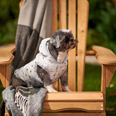 Show full view: Frisco Mediumweight Silver Polka Dotted Insulated Dog & Cat Coat, Gray, Large slide 6 of 7