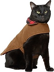 Frisco Mediumweight Waxed Canvas Dog & Cat Flannel Lined Coat, Tan, Small