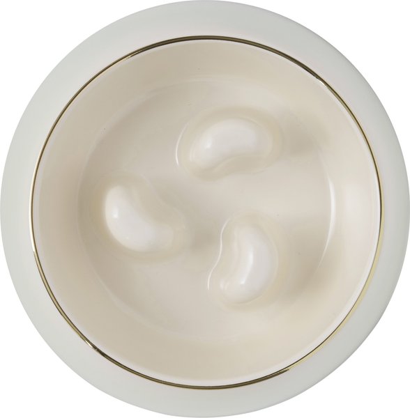 Frisco Melamine Slow Feed Dog & Cat Bowl with Gold Trim