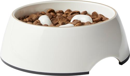 Show full view: Frisco Melamine Slow Feed Dog & Cat Bowl with Gold Trim, Cream, Small: 1.5 cup slide 4 of 10