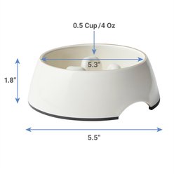 Frisco Melamine Slow Feed Dog & Cat Bowl with Gold Trim, Cream, X-Small: 0.5 cup slide 2 of 8