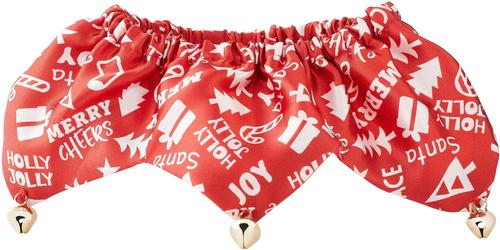 Show full view: Frisco Merry Print Cat Ruffle Collar with Bells, One Size slide 3 of 7