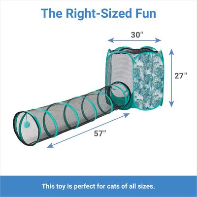 Show full view: Frisco Mesh Outdoor Pop-up Cat Hexagon Playpen & Tunnel, Leaf, 30-in L x 27-in H slide 2 of 9