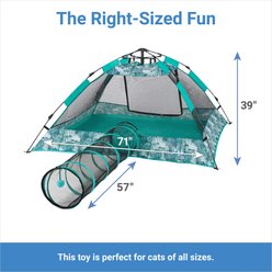 Frisco Mesh Outdoor Pop-up Cat Playpen Tent & Tunnel, Leaf, 71-in L x 39-in H slide 2 of 8