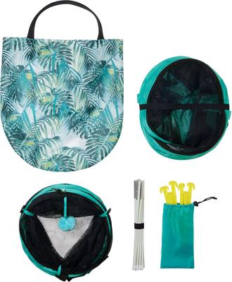 Show full view: Frisco Mesh Outdoor Pop-up Cat Round Playpen & Tunnel, Leaf, 36-in L x 24-in H slide 3 of 9