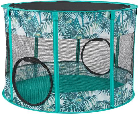 Show full view: Frisco Mesh Outdoor Pop-up Cat Round Playpen & Tunnel, Leaf, 36-in L x 24-in H slide 4 of 9