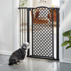 Frisco Metal Pattern Extra Tall Auto-close Dog Gate, 41-in, Black