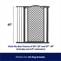 Frisco Metal Pattern Extra Tall Auto-close Dog Gate, 41-in, Black slide 2 of 5