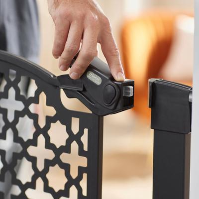 Show full view: Frisco Metal Pattern Extra Tall Auto-close Dog Gate, 41-in, Black slide 4 of 9