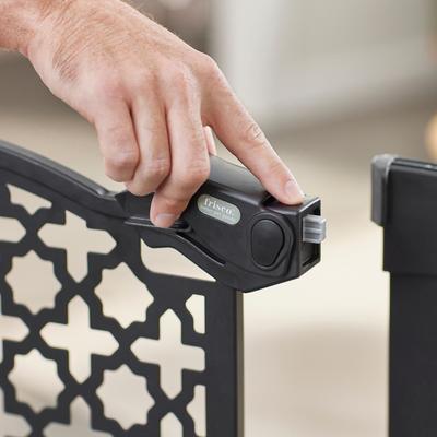 Show full view: Frisco Metal Pattern Extra Wide Auto-close Dog Gate, 30-in, Black slide 3 of 8