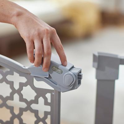 Show full view: Frisco Metal Pattern Extra Wide Auto-close Dog Gate, 30-in, Gray slide 3 of 8