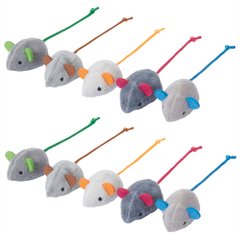 Frisco Mice Plush Cat Toy with Catnip, 10 count