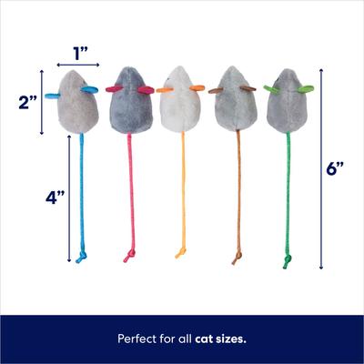 Show full view: Frisco Mice Plush Cat Toy with Catnip, 10 count slide 3 of 6