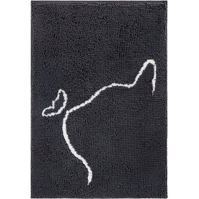 Frisco Frisco Microfiber Chenille Cat Silhouette Litter Mat, Gray