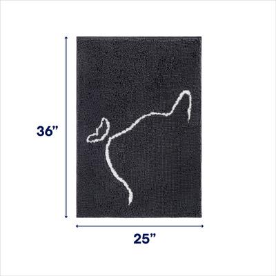 Show full view: Frisco Microfiber Chenille Cat Silhouette Litter Mat, Gray slide 2 of 7