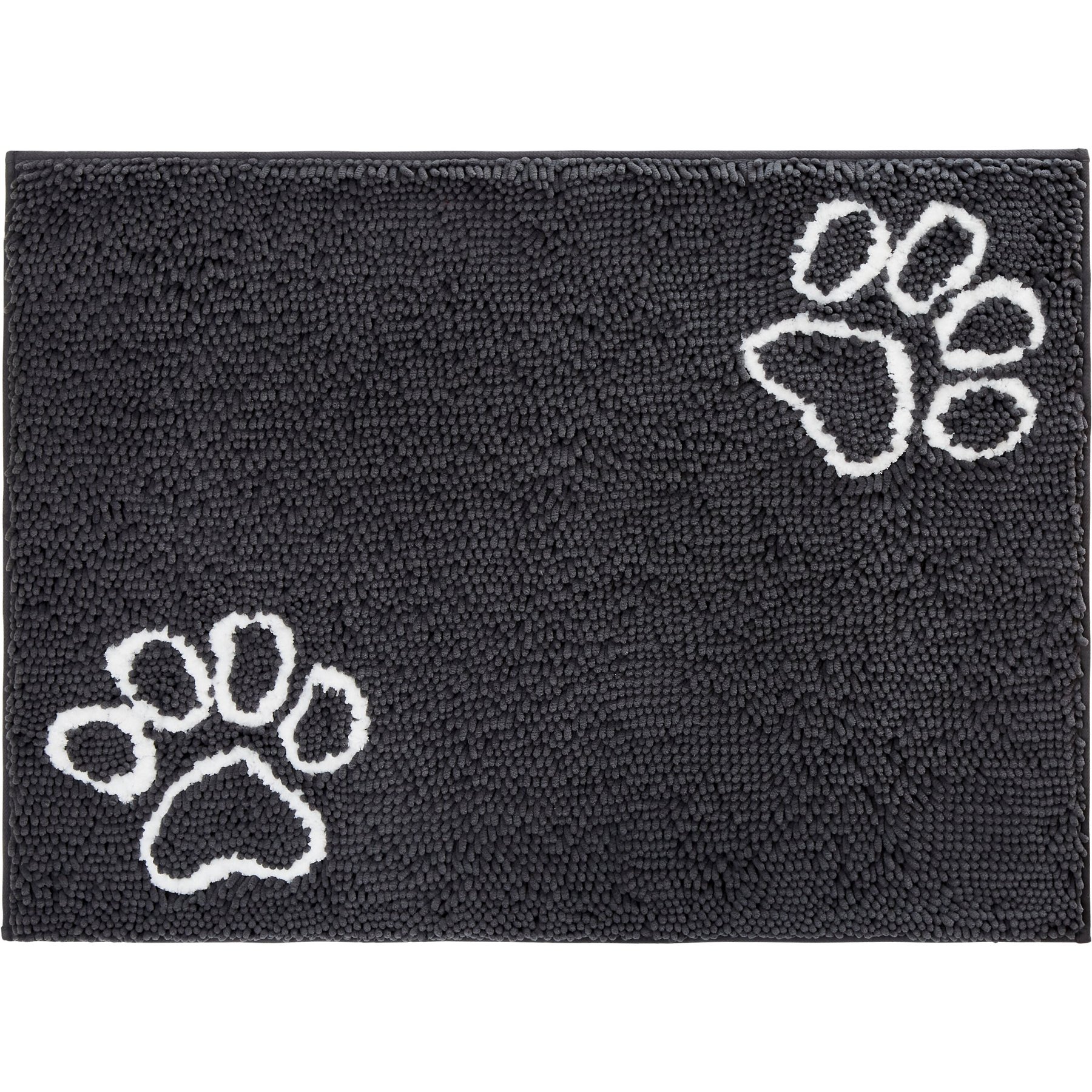 Frisco Microfiber Chenille Paw Print Doormat, Gray