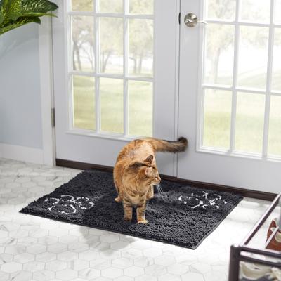 Show full view: Frisco Microfiber Chenille Paw Print Doormat, Gray slide 5 of 7