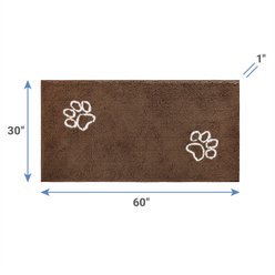Frisco Microfiber Chenille Paw Print Doormat Runner, Brown slide 2 of 4