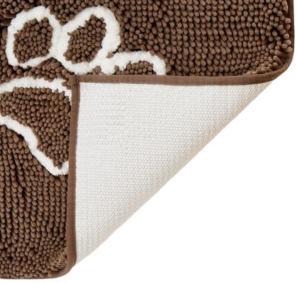 Show full view: Frisco Microfiber Chenille Paw Print Doormat Runner, Brown slide 3 of 5