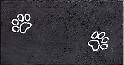 Frisco Microfiber Chenille Paw Print Doormat Runner, Gray