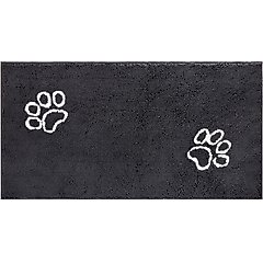 Frisco Microfiber Chenille Paw Print Doormat Runner, Gray