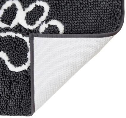 Show full view: Frisco Microfiber Chenille Paw Print Doormat Runner, Gray slide 3 of 6
