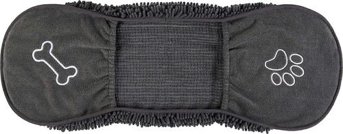 Show full view: Frisco Microfiber Chenille Shammy Towel + Paw Print Mat, Gray, Large slide 2 of 10