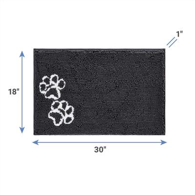 Show full view: Frisco Microfiber Chenille Shammy Towel + Paw Print Mat, Gray, Large slide 7 of 10